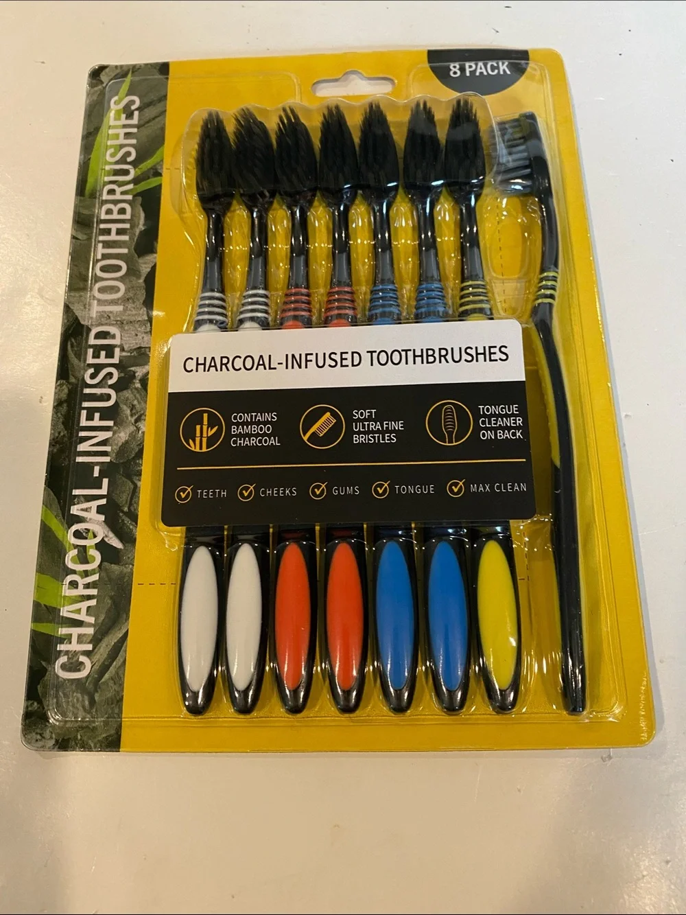 NIP Bundle of 3 Packages of Charcoal-Infused Toothbrushes